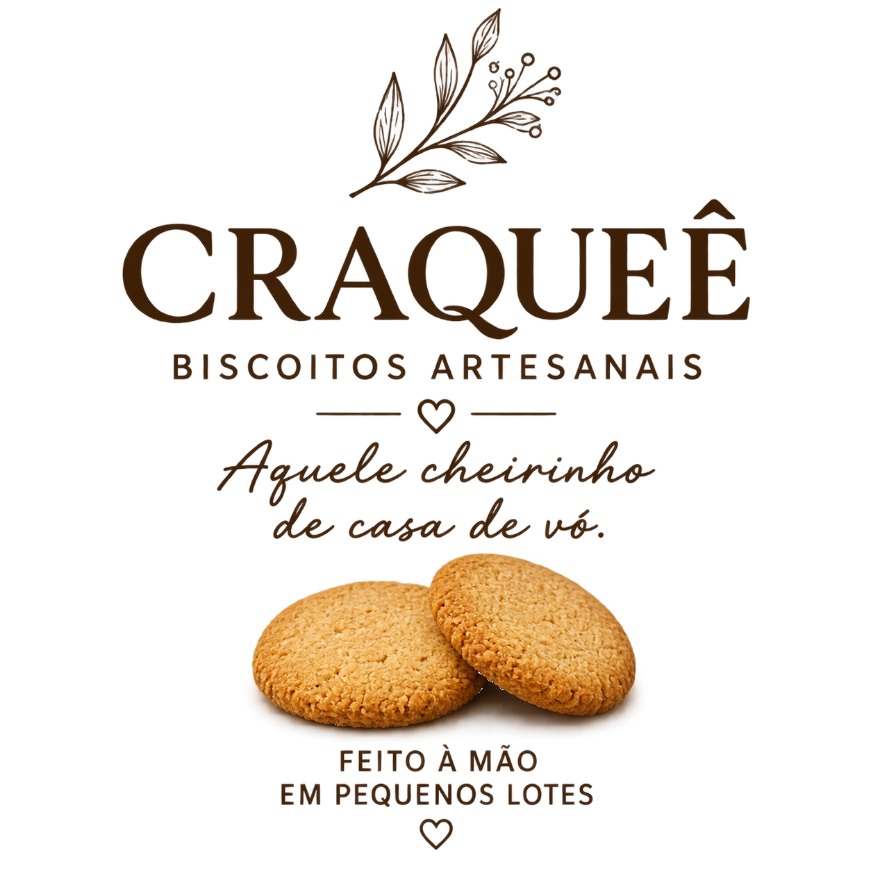 Identidade CRAQUEÊ com o slogan Aquele cheirinho de casa de vó